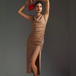 little black dress with beige shoes Stellar Jewel Hand Beaded Slip Midi Dress - Black